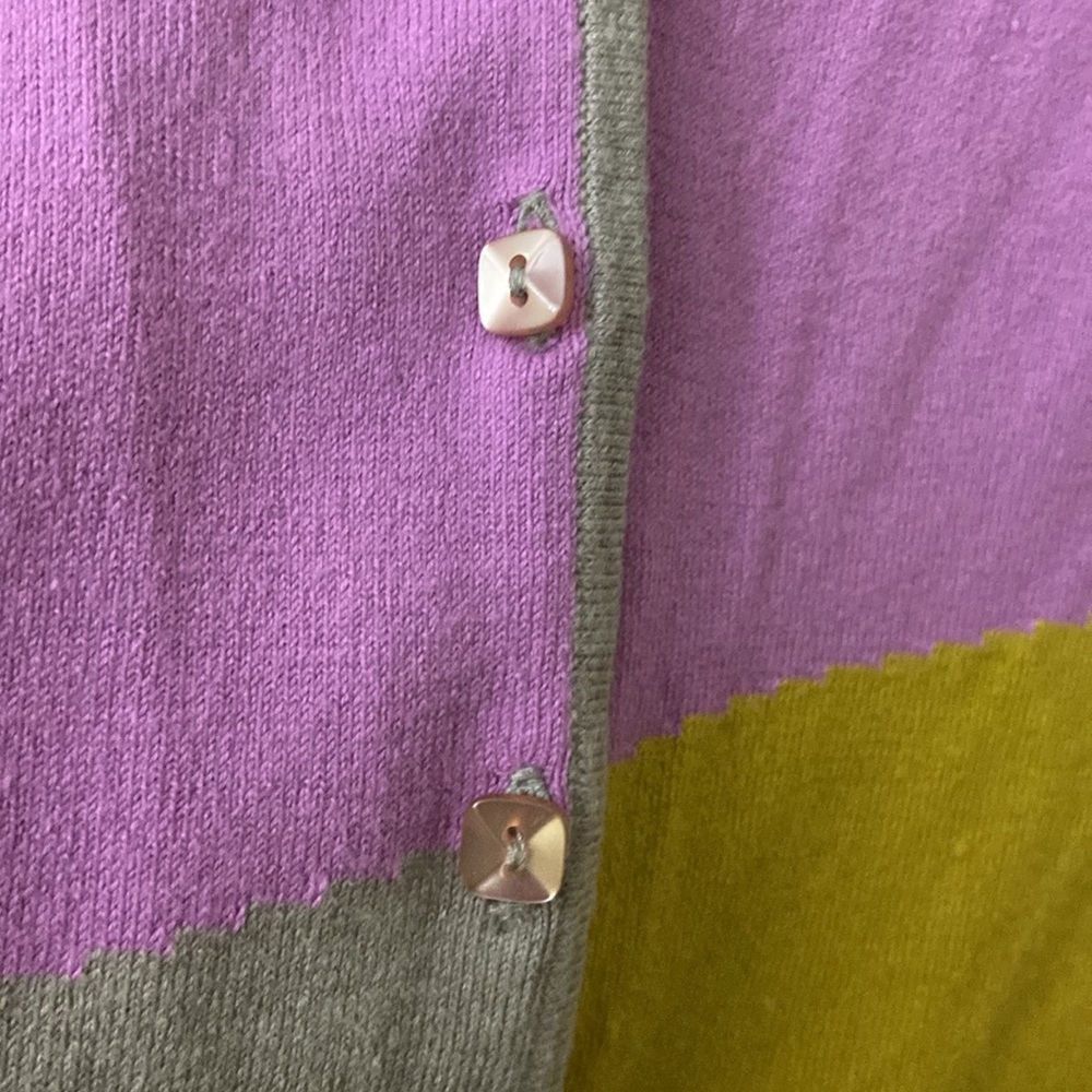 Designer Colorblock Cardigan Sweater - Picture 3 of 13